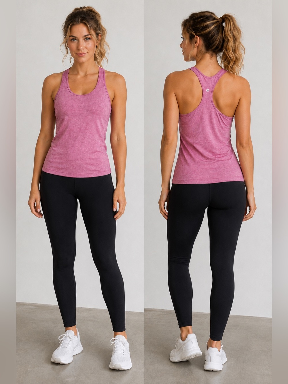 Lululemon Athletica Heathered Pink Cool Racerback Tank Top